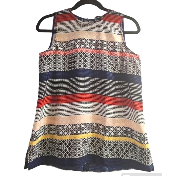 Vince Camuto geometric print stripe multi color tank shell top - Picture 6 of 6